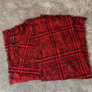 Extra large red and black scarf